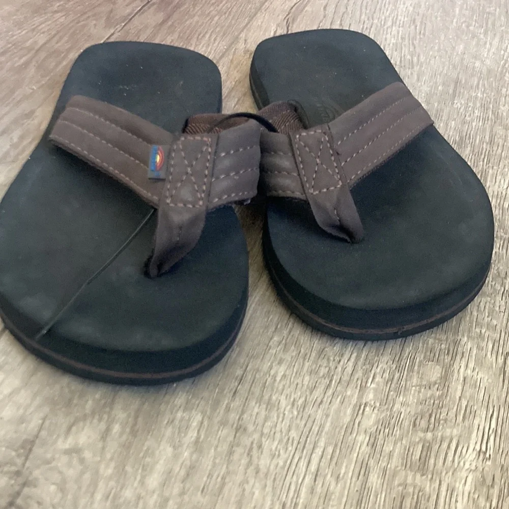 Rainbow Grombow Brown Suede Strap Flip Flops
